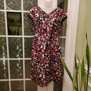 Vintage Moschino Abstract Geometric Paint Stroke Formal Cocktail Dress
